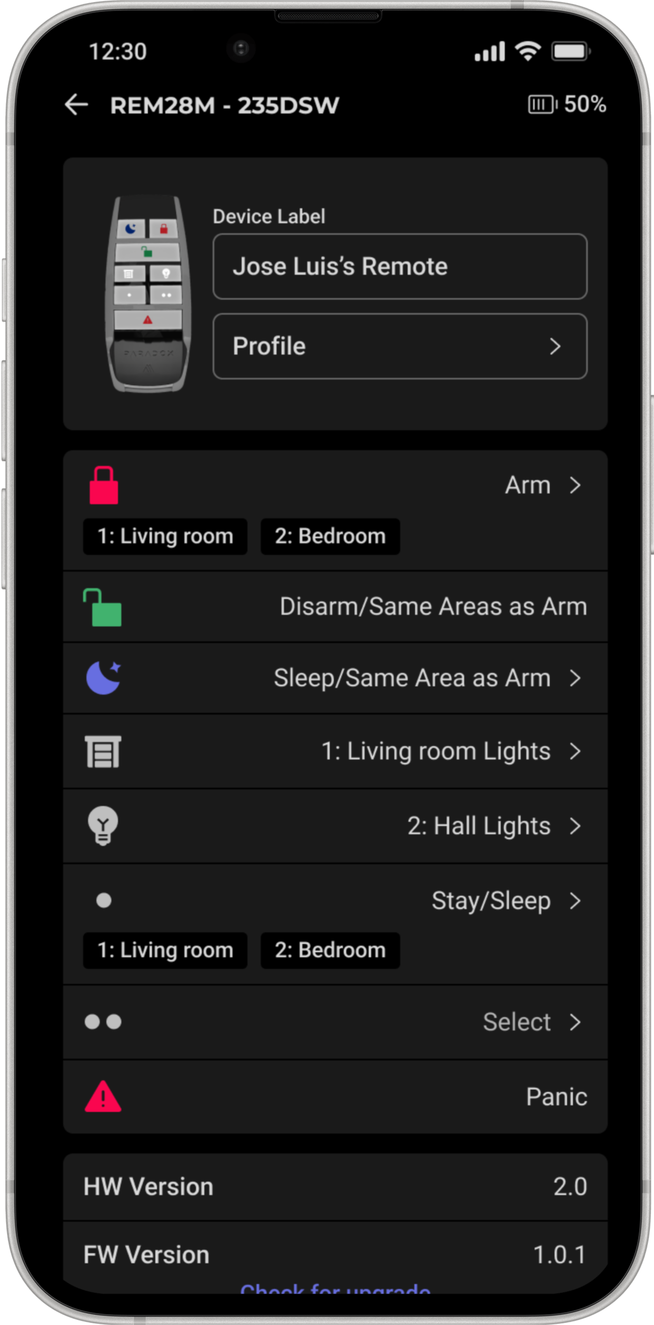 Device programming screen 6