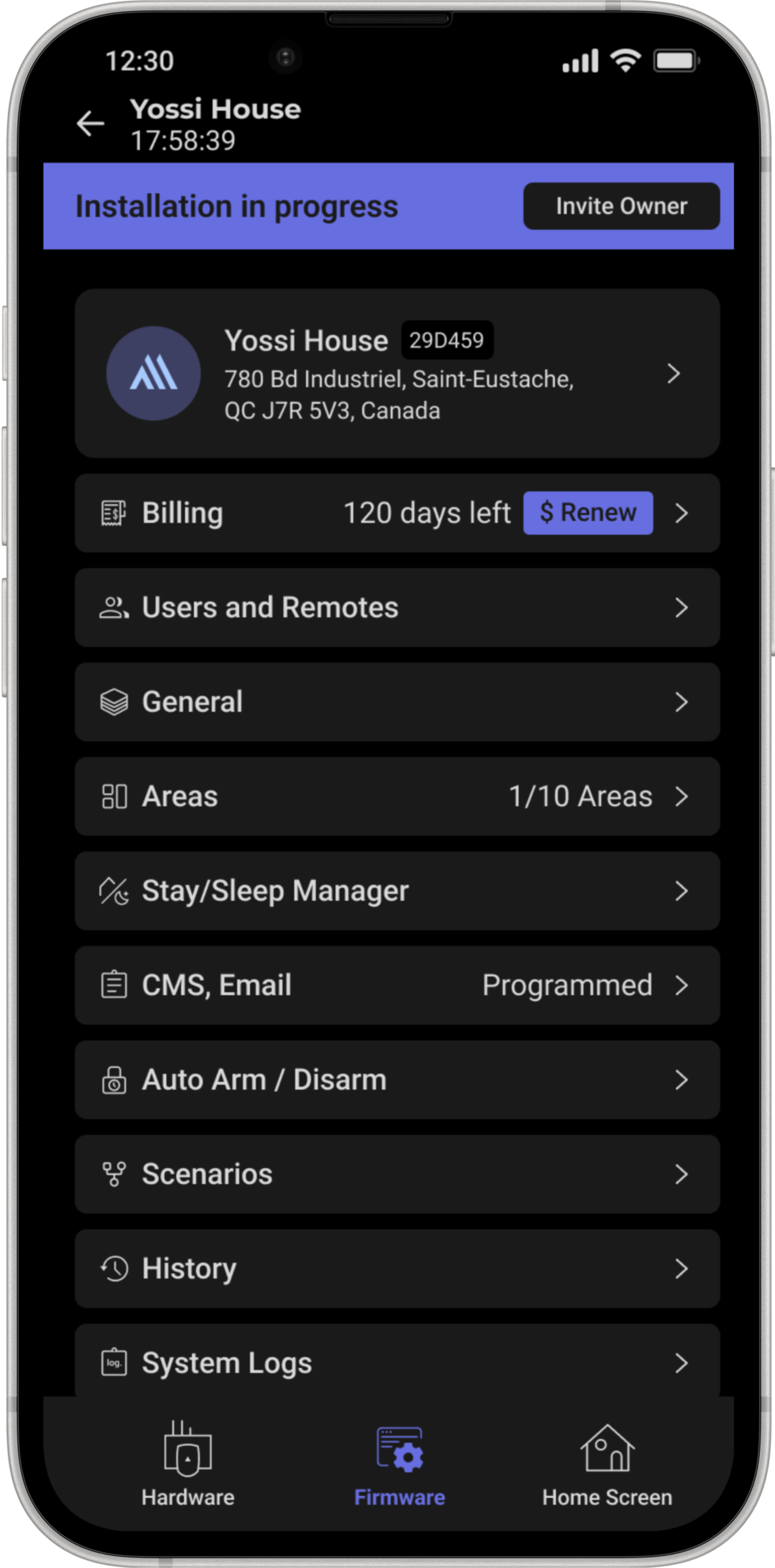 Device programming screen 8
